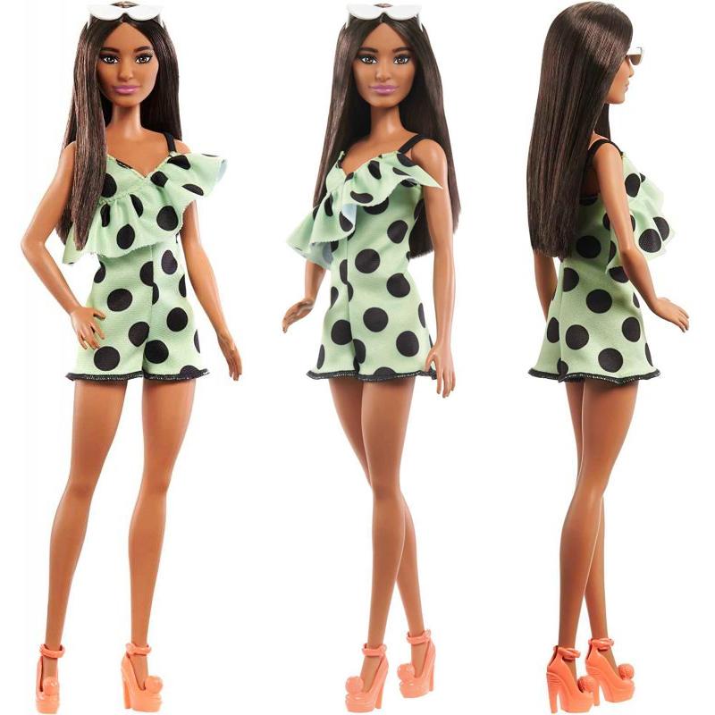 Barbie Fashionista #200 Vestido Puntos Negros Gafas