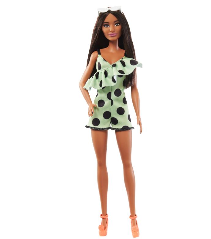 Barbie Fashionista #200 Vestido Puntos Negros Gafas