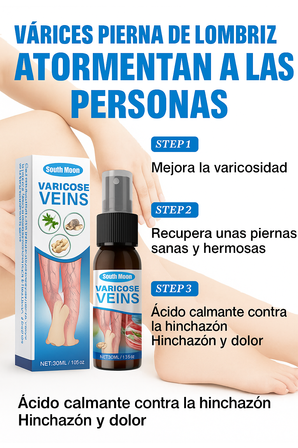 🌿 Aerosol para Várices | Circulación y Alivio Inmediato + 12 Parches Regalo