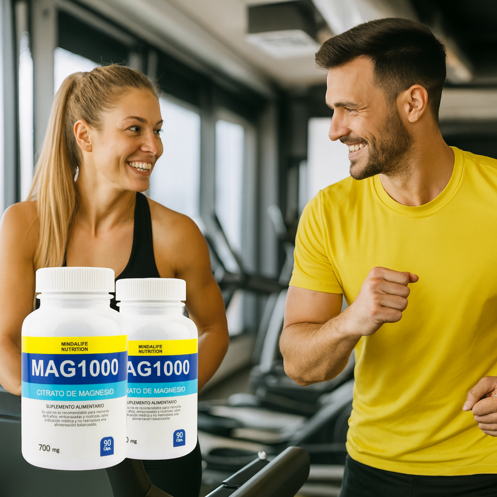 🌿 Mag1000 Citrato de Magnesio – Máxima Absorción para Deportistas y Adultos Activos
