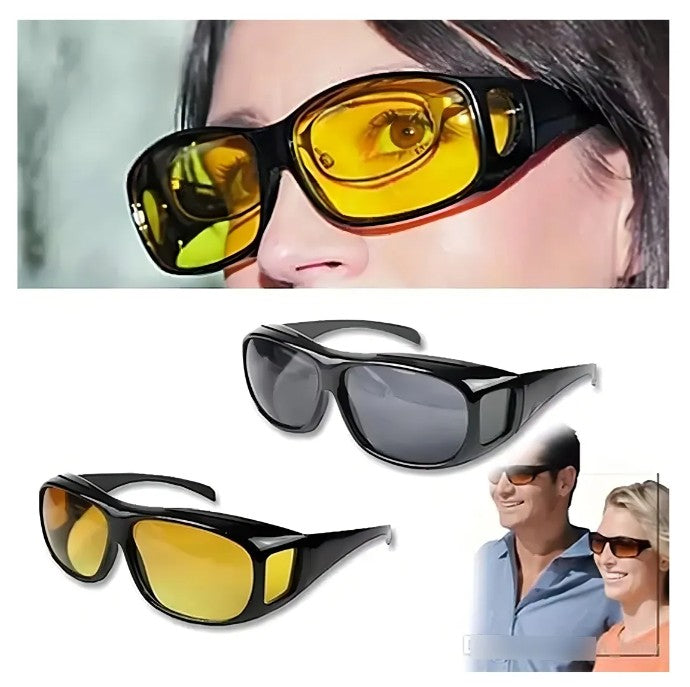 2 Lentes , Gafas De Sol HD Visión Dia / Noche