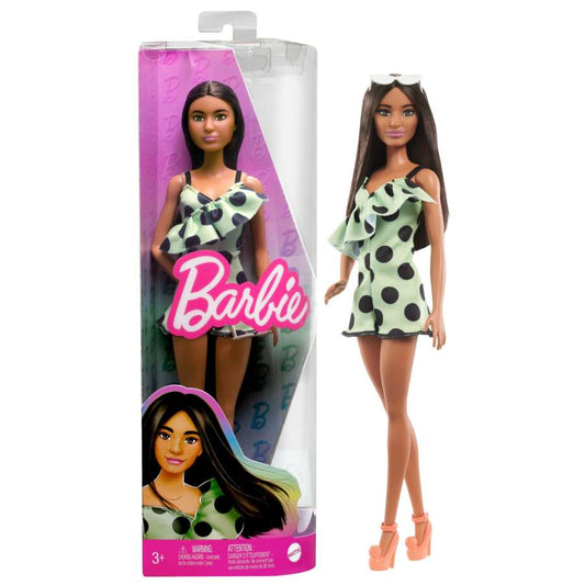 Barbie Fashionista #200 Vestido Puntos Negros Gafas