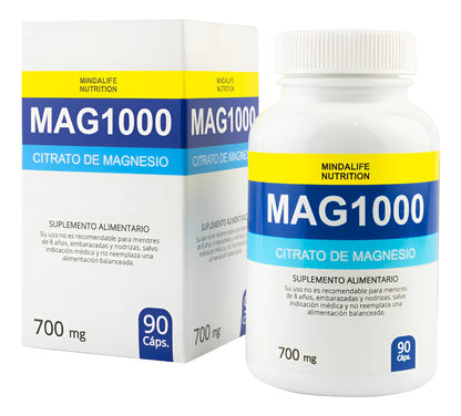 🌿  Mag1000 Citrato de Magnesio – Máxima Absorción para Deportistas y Adultos Activos